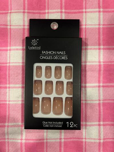 Ladybird Nude Square Press-On Nails 12pc