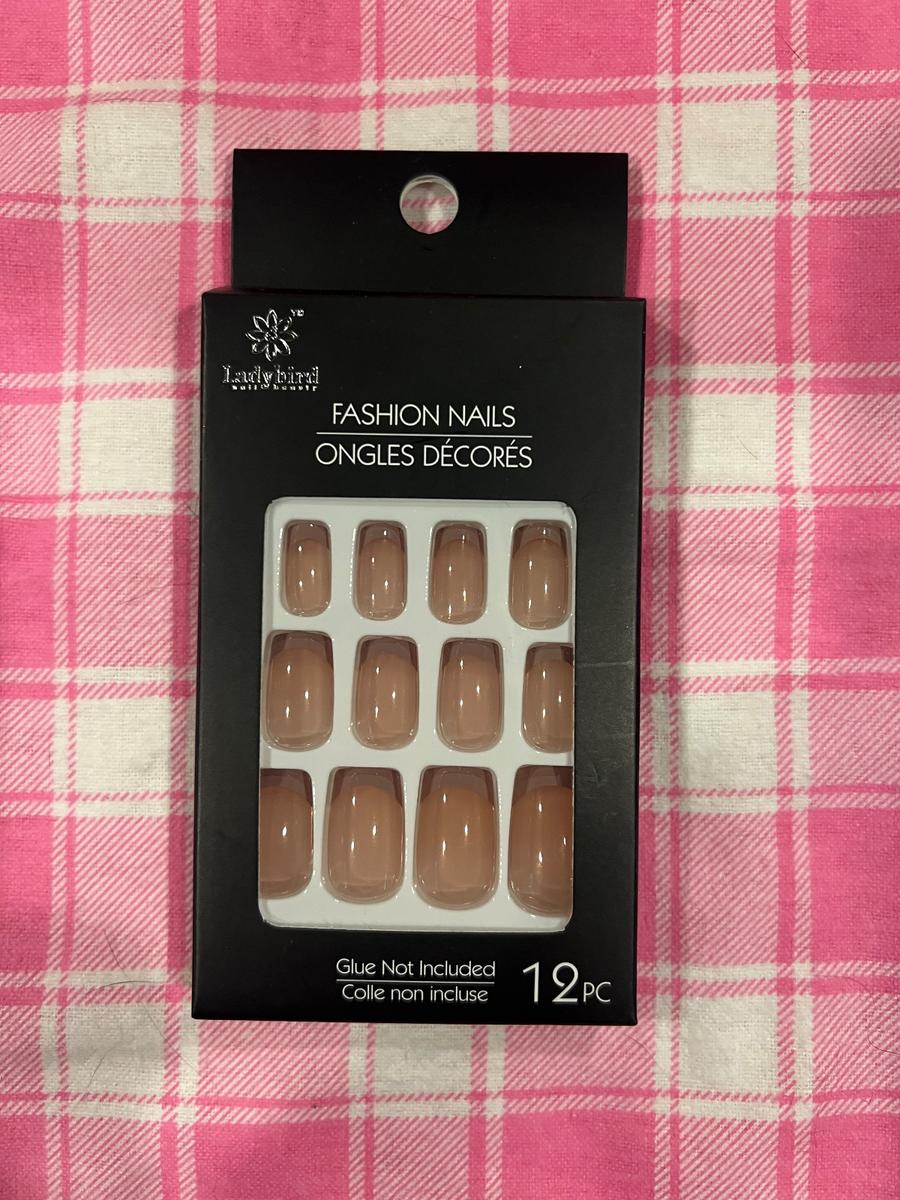 Ladybird Nude Square Press-On Nails 12pc