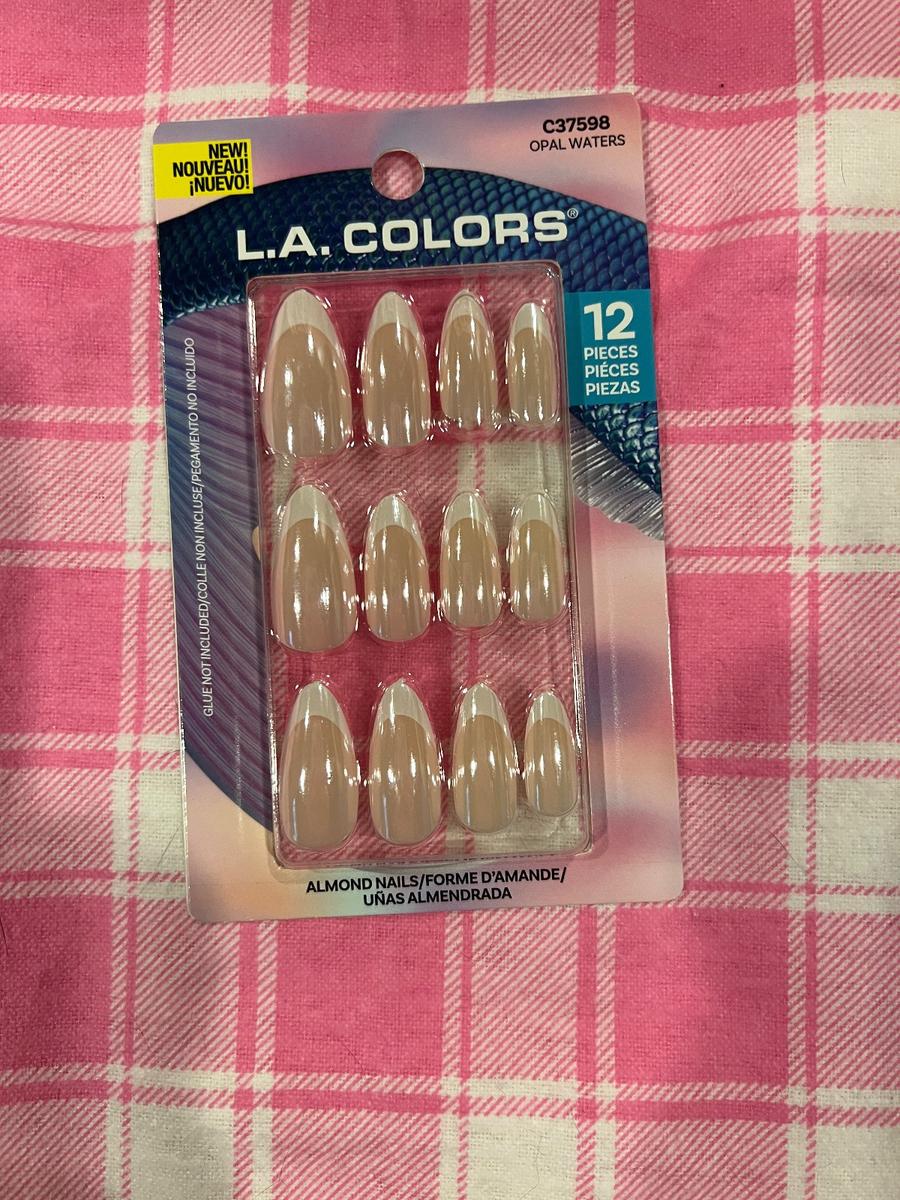 L.A. Colors Opal Waters Almond Press-On Nails 12pc
