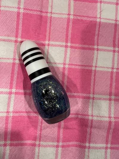 Glitter Nail Polish Blue with Gold Flakes