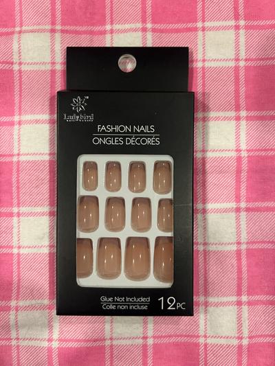 Lady Bird Fashion Nails nude square press-on 12pc