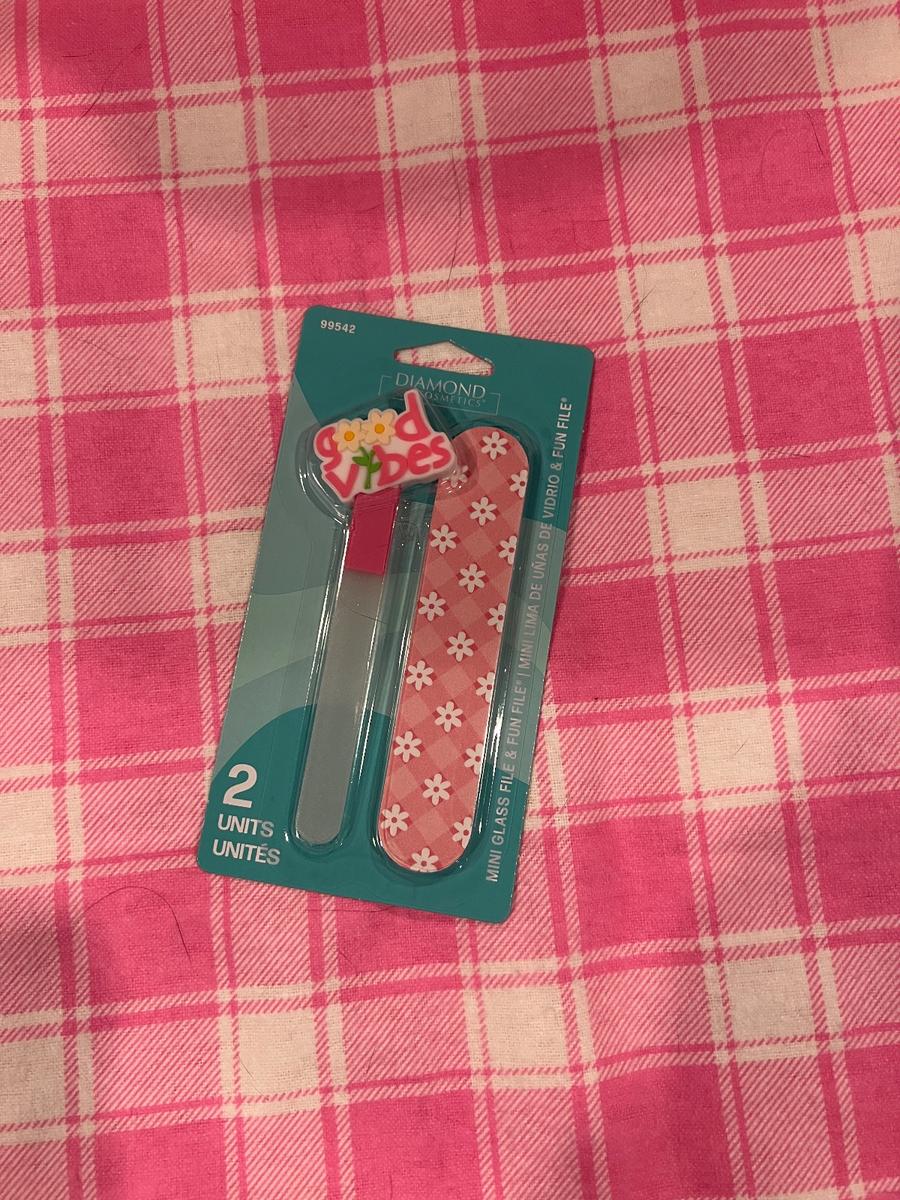Diamond Cosmetics Good Vibes Mini Glass Nail File & Fun File 2-pack