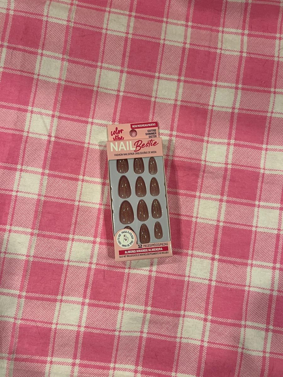 Nail Bestie Color Vibe Shimmer Sister Almond Press-On Nails
