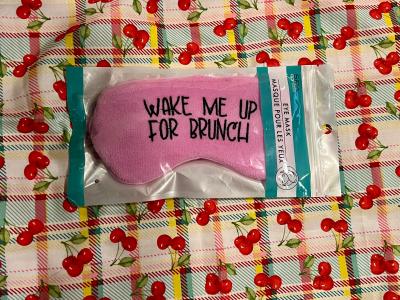 Wake Me Up For Brunch pink sleep eye mask