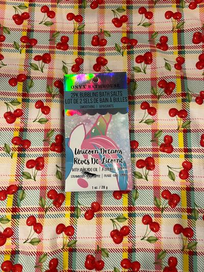 Onyx Bathhouse Unicorn Dreams Bubbling Bath Salts 2pk