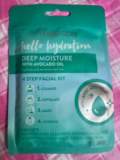 Miss Spa Hello Hydration Deep Moisture 4-Step Facial Kit with Avocado Oil