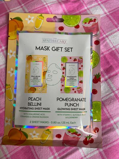 The Spathecary Mask Gift Set – Peach Bellini & Pomegranate Punch Sheet Masks 2-pack