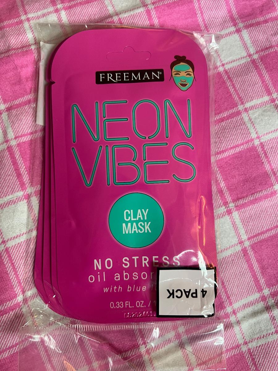 Freeman Neon Vibes No Stress Clay Mask 4-pack