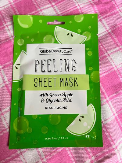 Global Beauty Care Peeling Sheet Mask Green Apple & Glycolic Acid