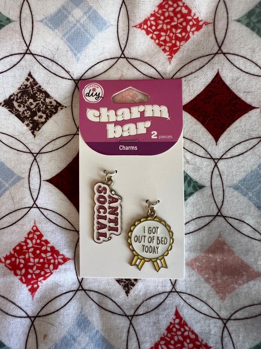 Cousin DIY Charm Bar Anti Social & I Got Out of Bed Today Charms 2pc