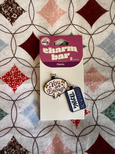 Cousin DIY Charm Bar Charms 2-piece (You Are Enough + Hello I'm Trying)