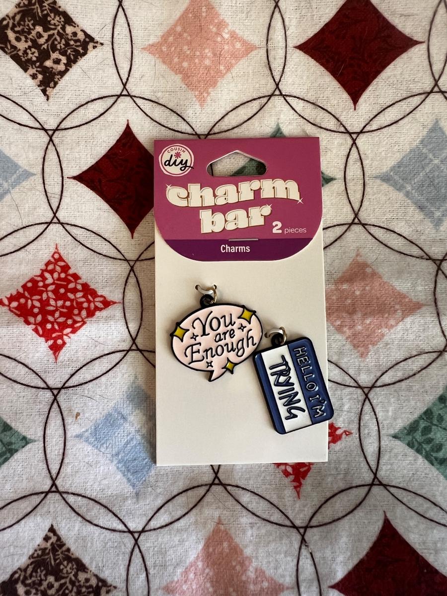 Cousin DIY Charm Bar Charms 2-piece (You Are Enough + Hello I'm Trying)