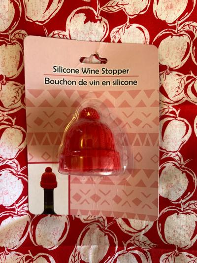 Red Knit Hat Silicone Wine Stopper