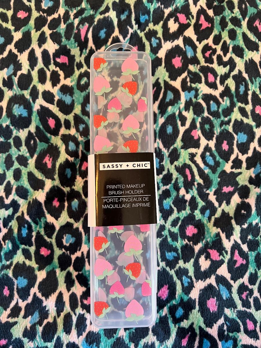 Sassy + Chic Strawberry Print Makeup Brush Holder