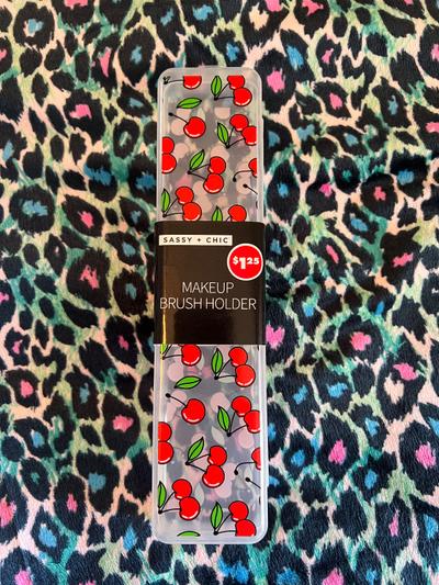 Sassy + Chic Cherry Print Makeup Brush Holder
