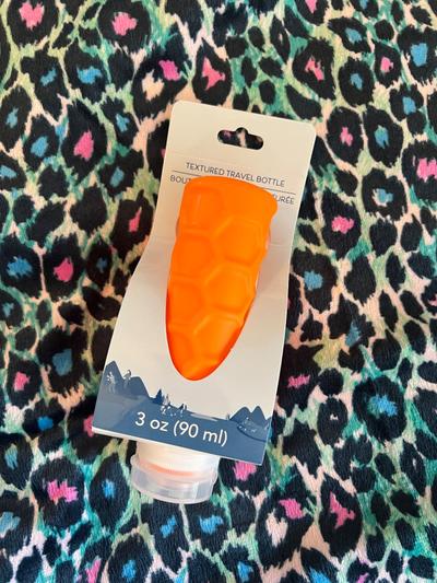 Orange Textured Silicone Travel Bottle 3oz
