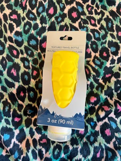 Yellow Textured Silicone Travel Bottle 3oz