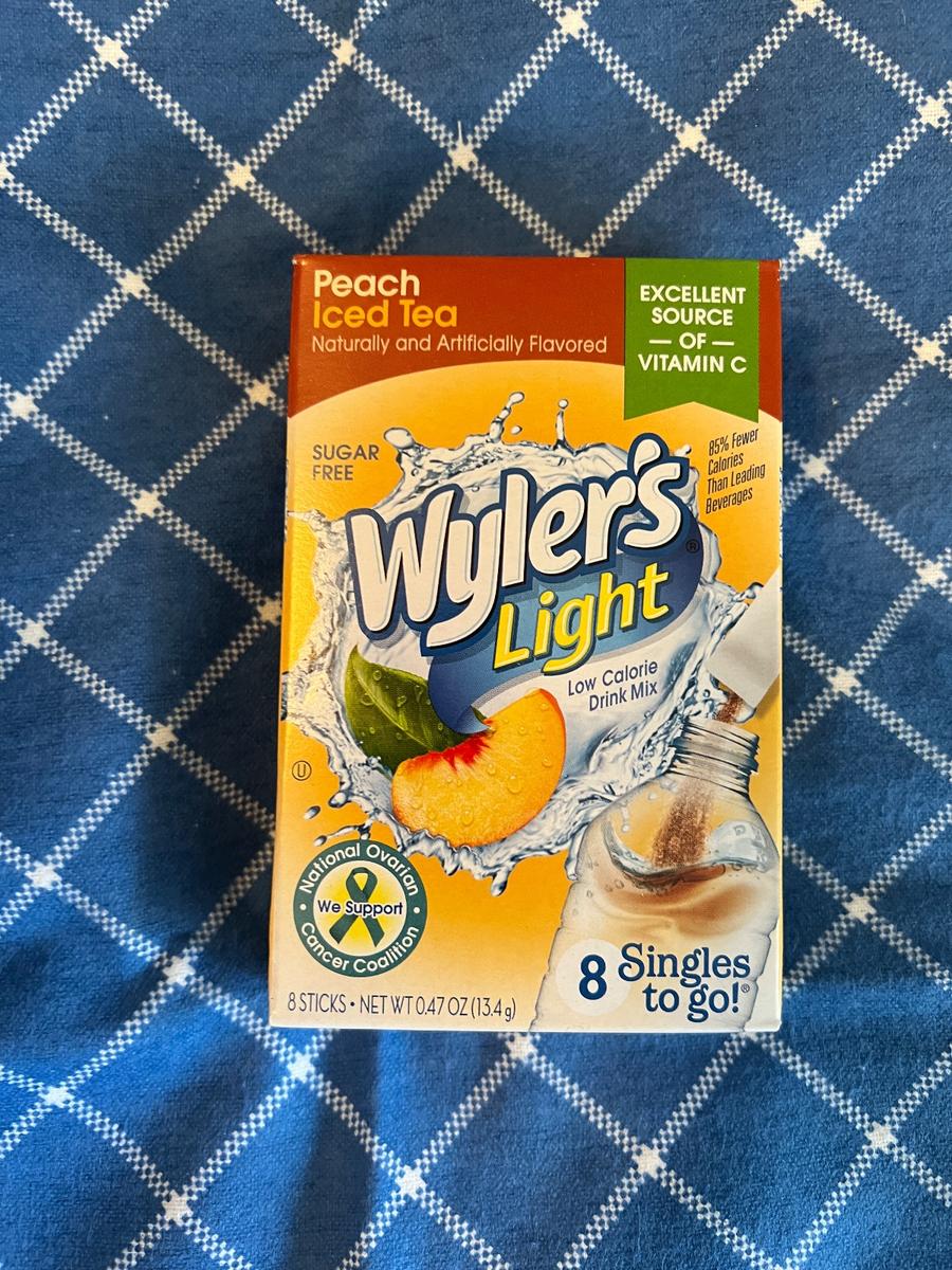 Wyler's Light Peach Iced Tea drink mix 8-pack singles
