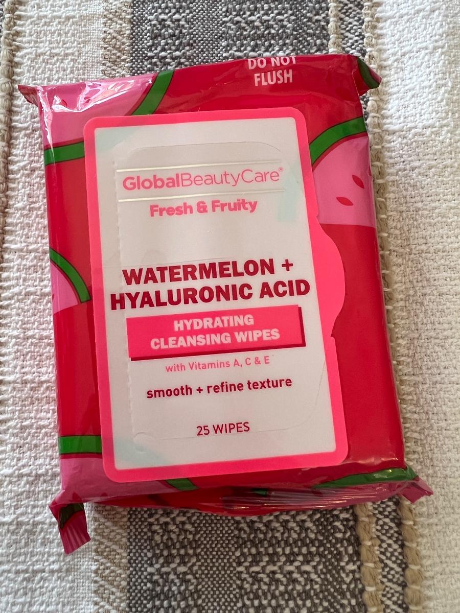 Global Beauty Care Watermelon + Hyaluronic Acid Cleansing Wipes 25ct