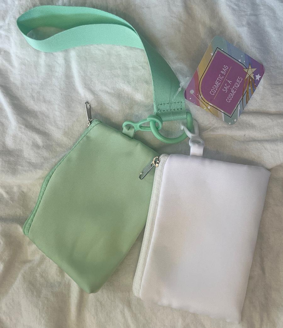 LuLu Dupe/ Mint & White Wristlet