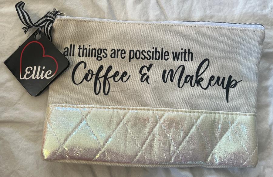 Ellie Coffee & Makeup Canvas Cosmetic Bag