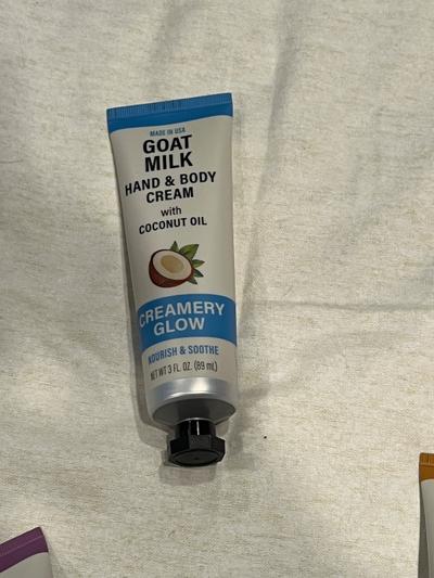 Goat Milk Hand & Body Cream Coconut Oil Creamery Glow 3oz