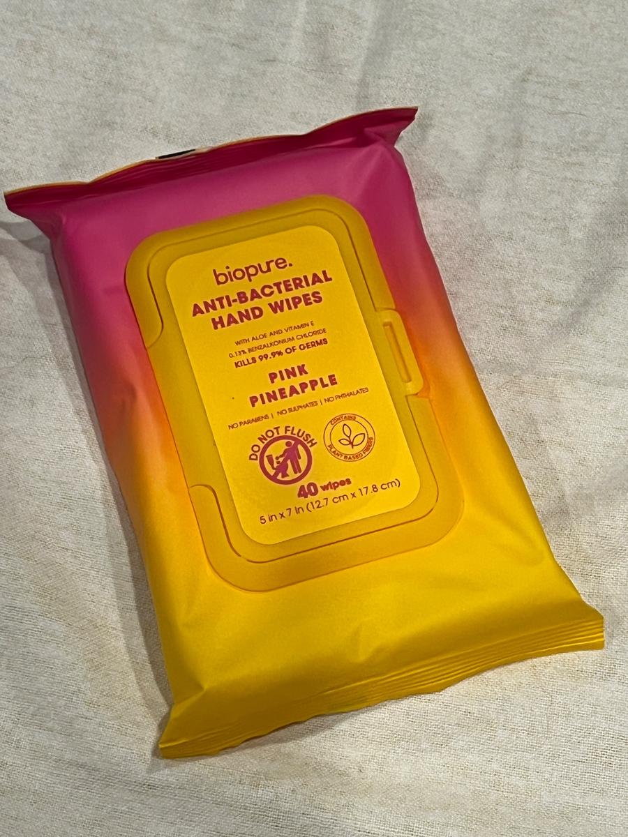 Biopure Anti-Bacterial Hand Wipes Pink Pineapple 40ct