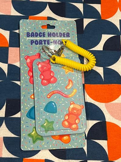 Gummy Candy Badge Holder with Coil Keychain