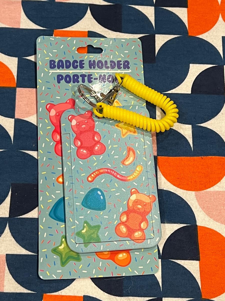 Gummy Candy Badge Holder with Coil Keychain