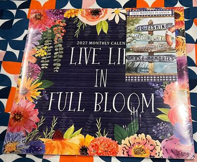 2027 Monthly Calendar Live Life in Full Bloom + Monthly Planner Bundle