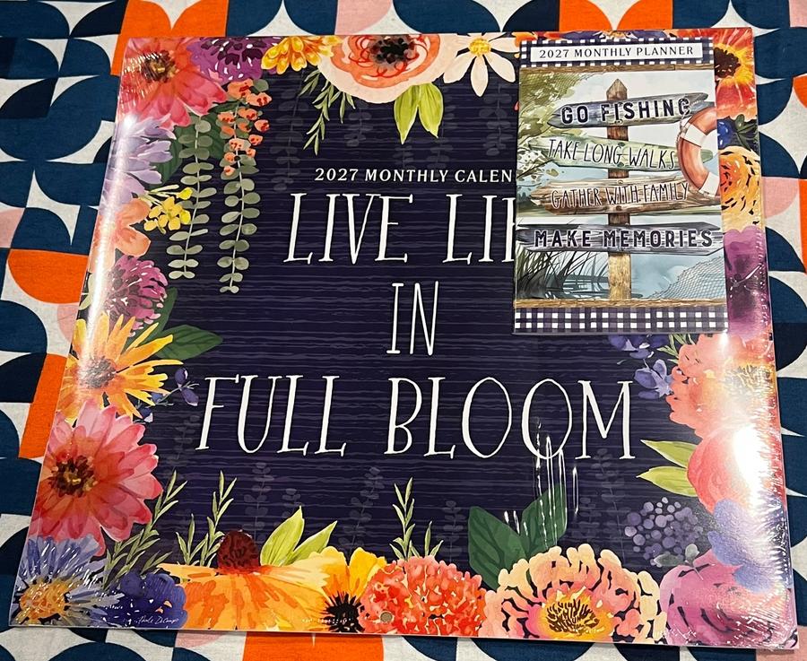 2027 Monthly Calendar Live Life in Full Bloom + Monthly Planner Bundle