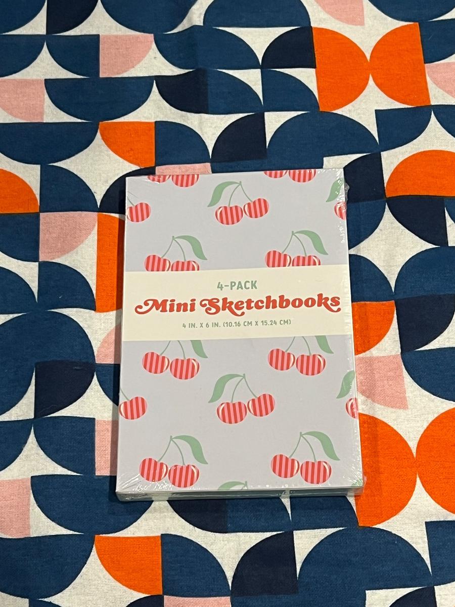 Cherry Print Mini Sketchbooks 4-Pack