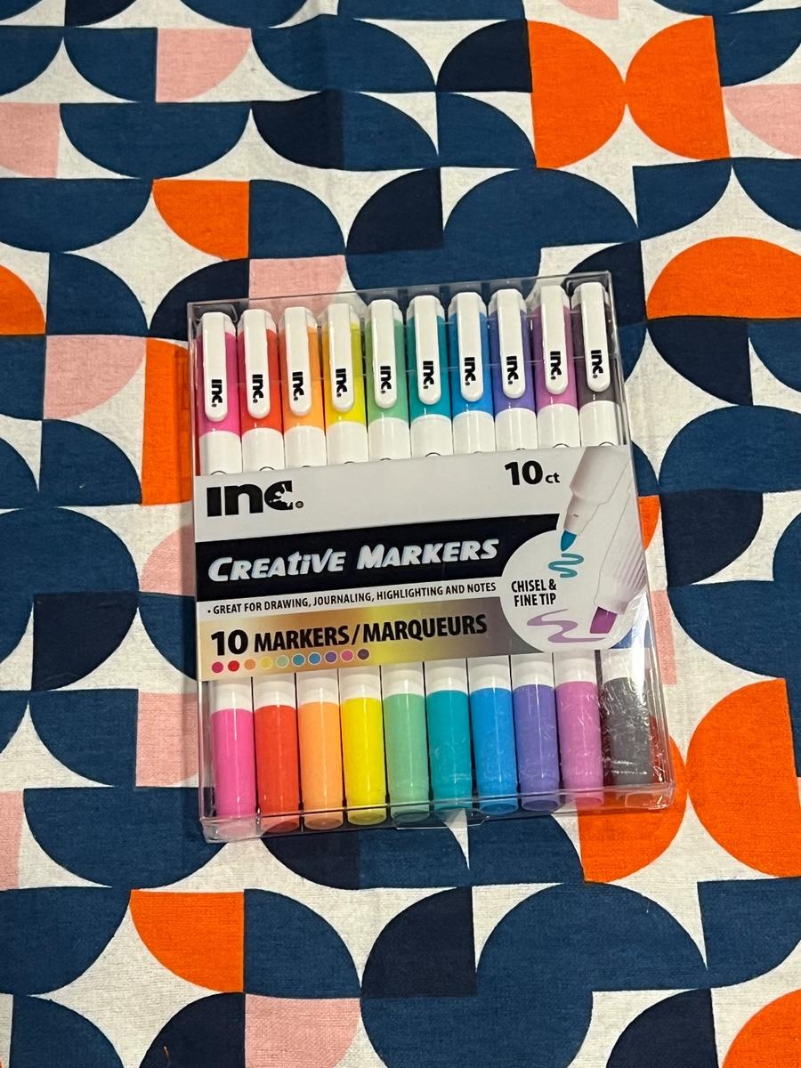 Inc. Creative Markers 10ct Chisel & Fine Tip