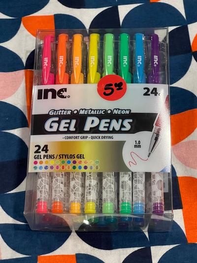 Inc. Glitter Metallic Neon Gel Pens 24-pack