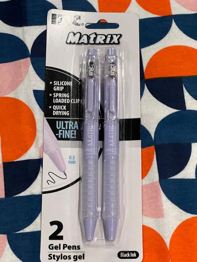 Matrix Ultra-Fine Gel Pens 2-pack Black Ink 0.5mm