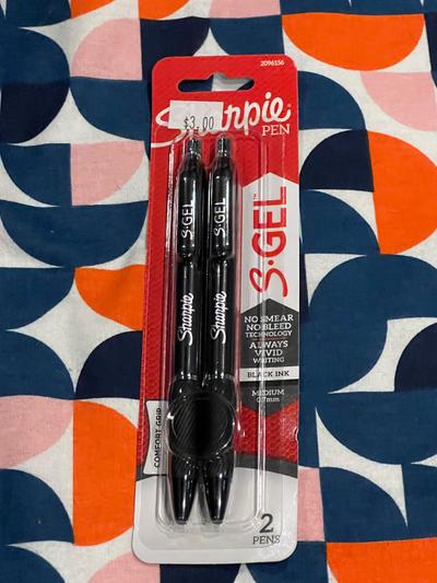 Sharpie S-Gel Medium Black Ink Pens 2-pack