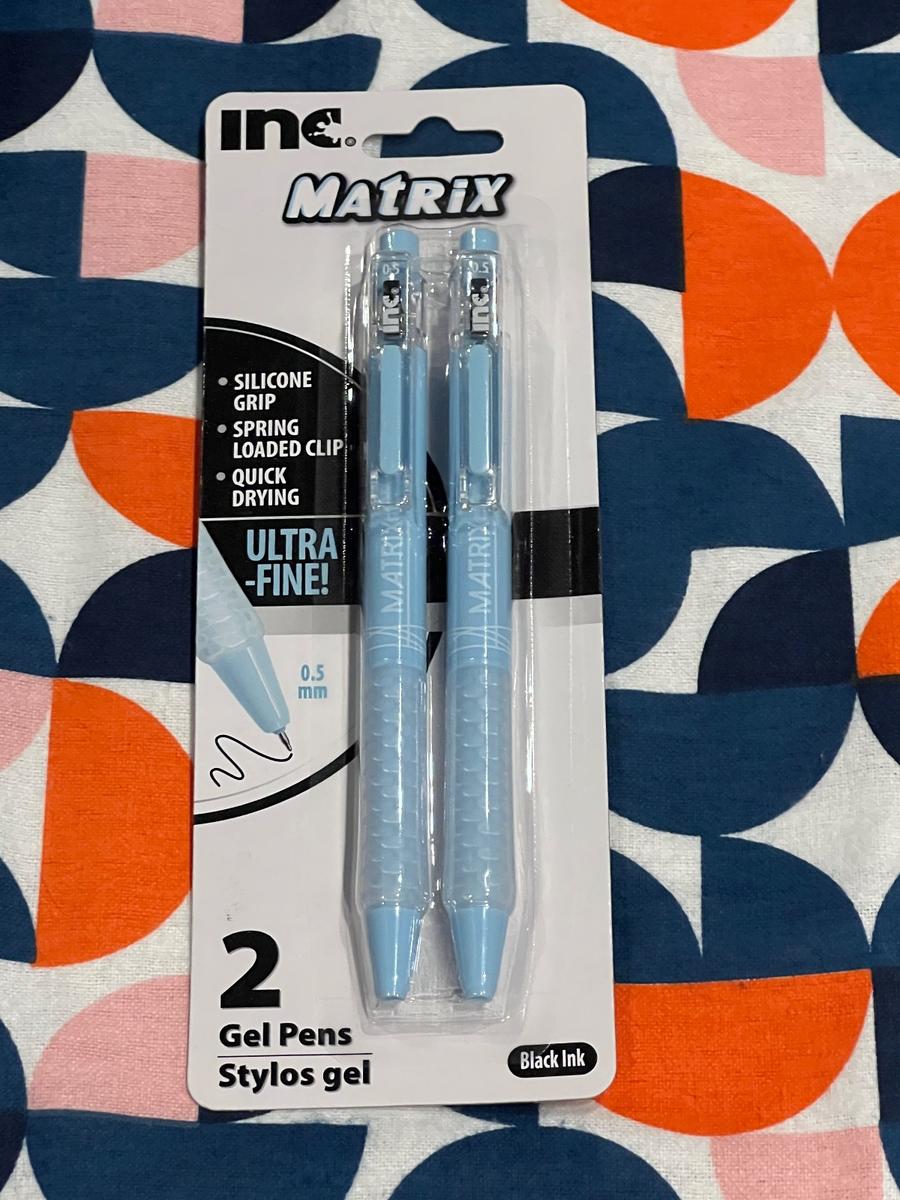 Inc. Matrix Ultra-Fine Gel Pens 2-pack Black Ink 0.5mm