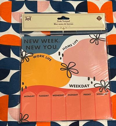 Corner Office by Jot Weekly Desk Notepad 60 Sheets