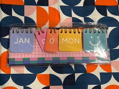 Perpetual Flip Desk Calendar Set with Stand