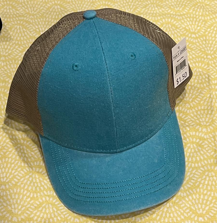 Teal & Tan Mesh Trucker Cap
