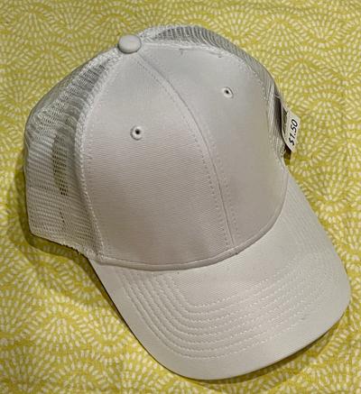 Bright White mesh trucker cap blank