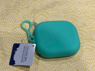Teal Silicone Mini Bag with Clip