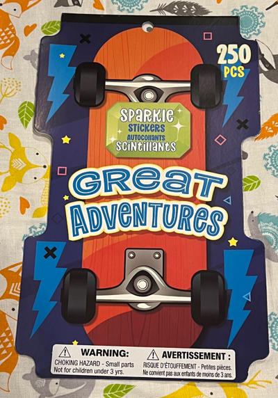 Great Adventures Sparkle Stickers 250pc Skateboard