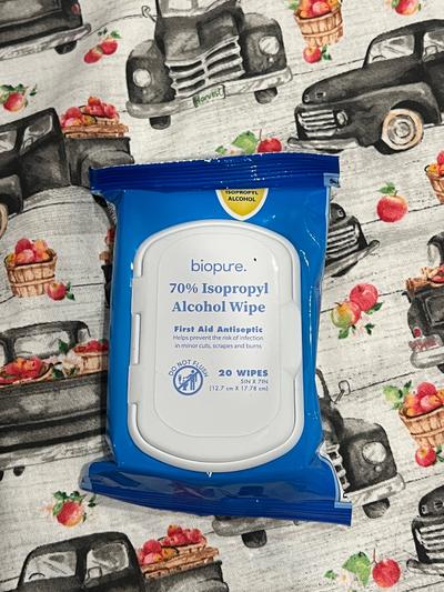 Biopure 70% Isopropyl Alcohol Wipes 20ct