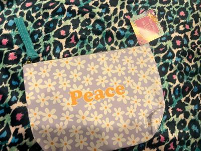 Peace Daisy Cosmetic Bag Wristlet