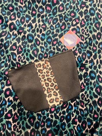Leopard Print Cosmetic Bag Black
