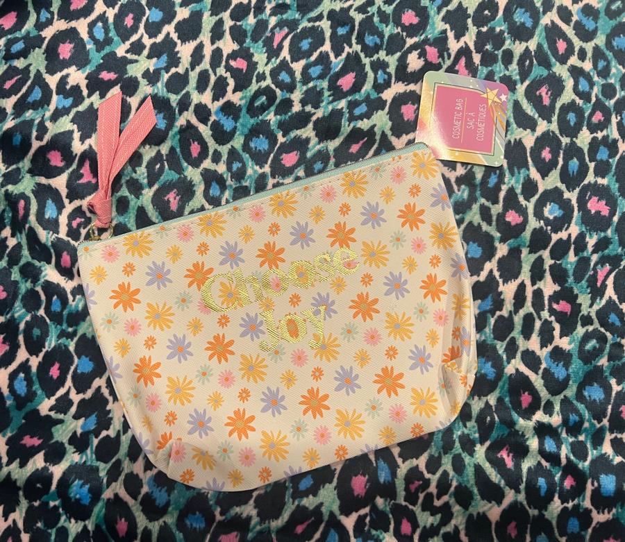 Choose Joy Floral Cosmetic Bag