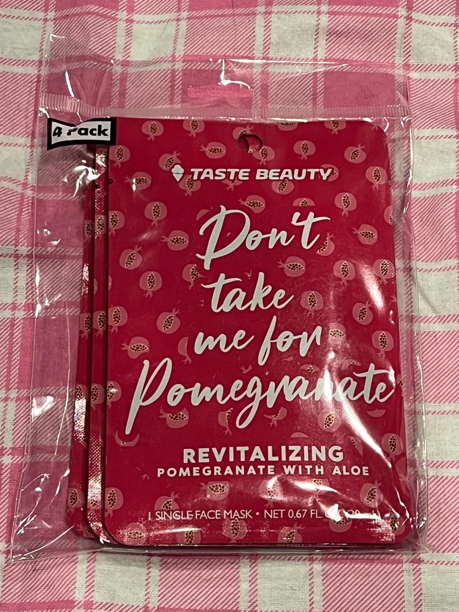 Taste Beauty Pomegranate & Aloe Revitalizing Face Mask 4-Pack
