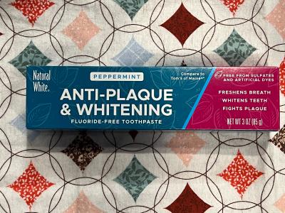 Natural White Peppermint Anti-Plaque & Whitening Fluoride-Free Toothpaste 3oz