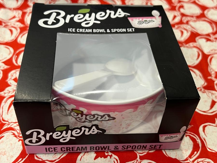 Breyers Ice Cream Bowl & Spoon Set/ Pink